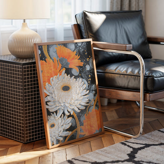 Chrysanthemums Dance Through Midnight Stars