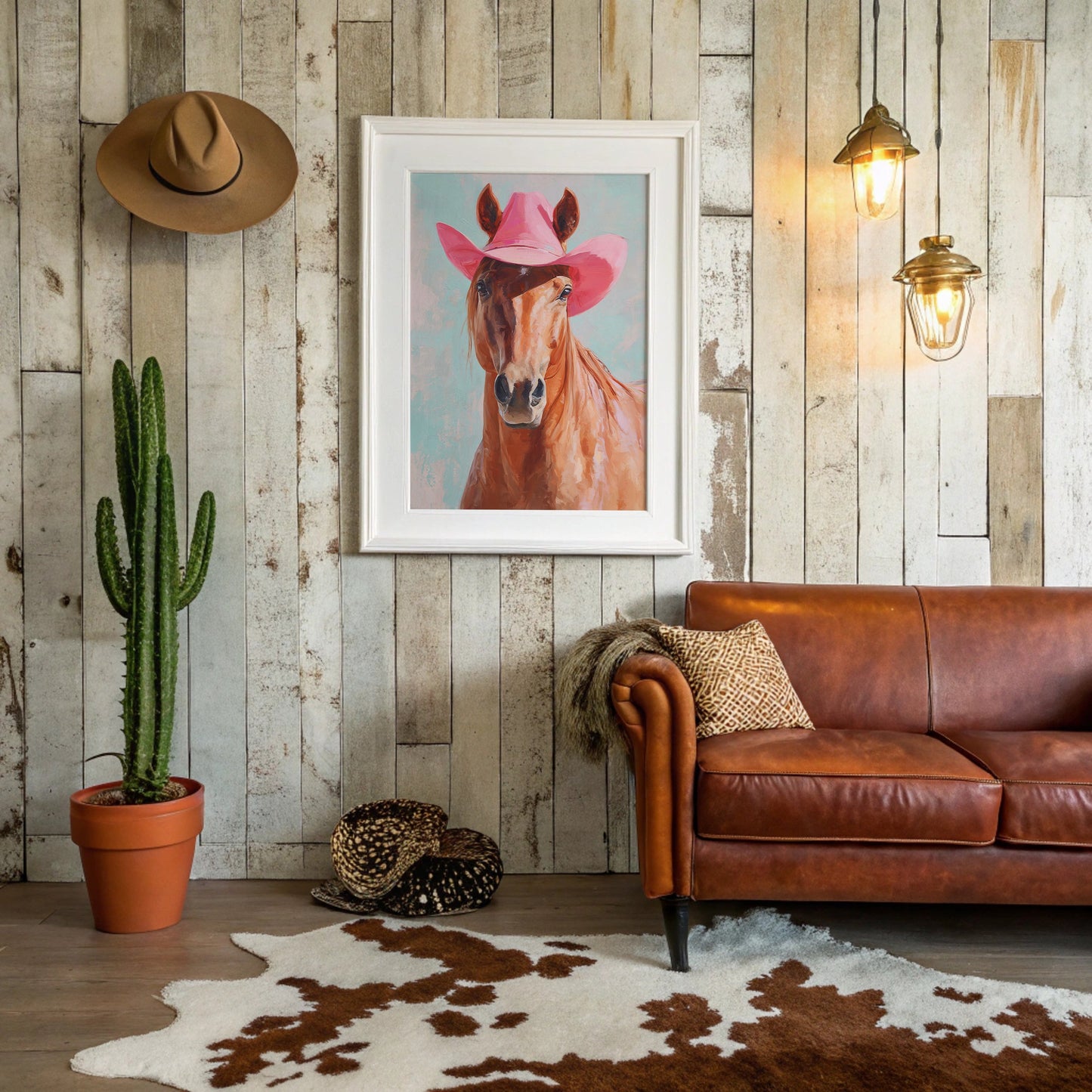 Pink Cowgirl Rides At Dawn