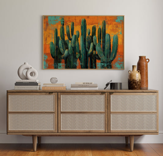Saguaros Against Copper Sky