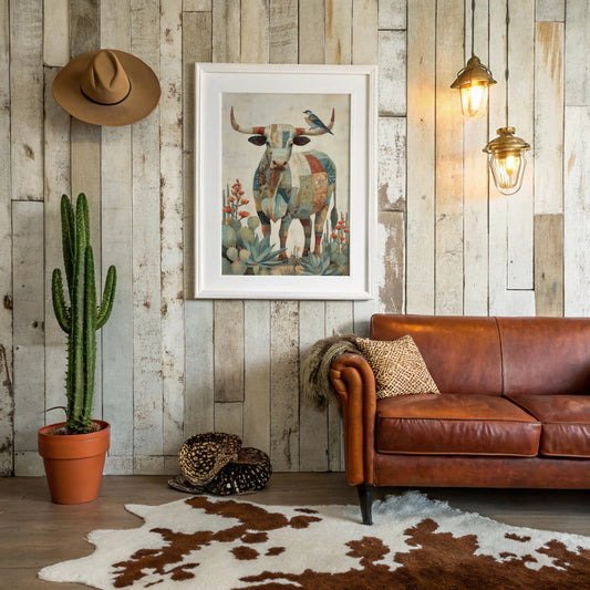 Patchwork Bull With Desert Song