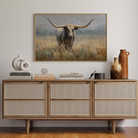 Longhorn Among Meadow Wildflowers