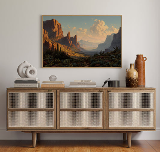 Ancient Mesas Bathe In Sunset