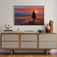 Lone Rider Meets Crimson Sky