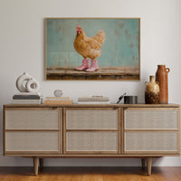 Hen Struts In Pink Boots
