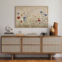 Field Blooms On Vintage Canvas