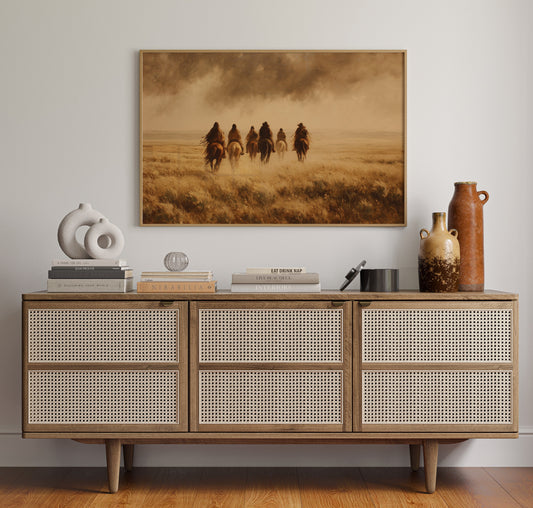Riders Beneath Amber Skies
