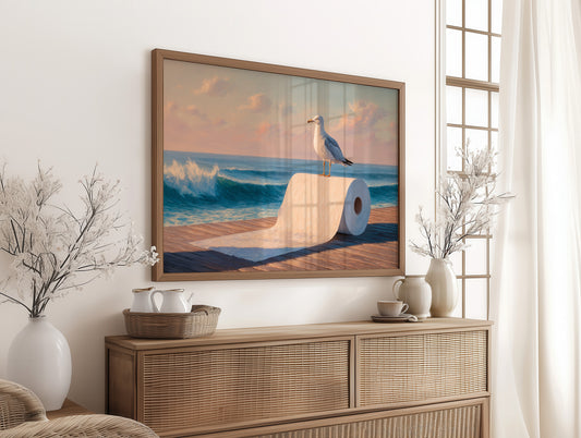 Seagull's Perch At Sunset Tide