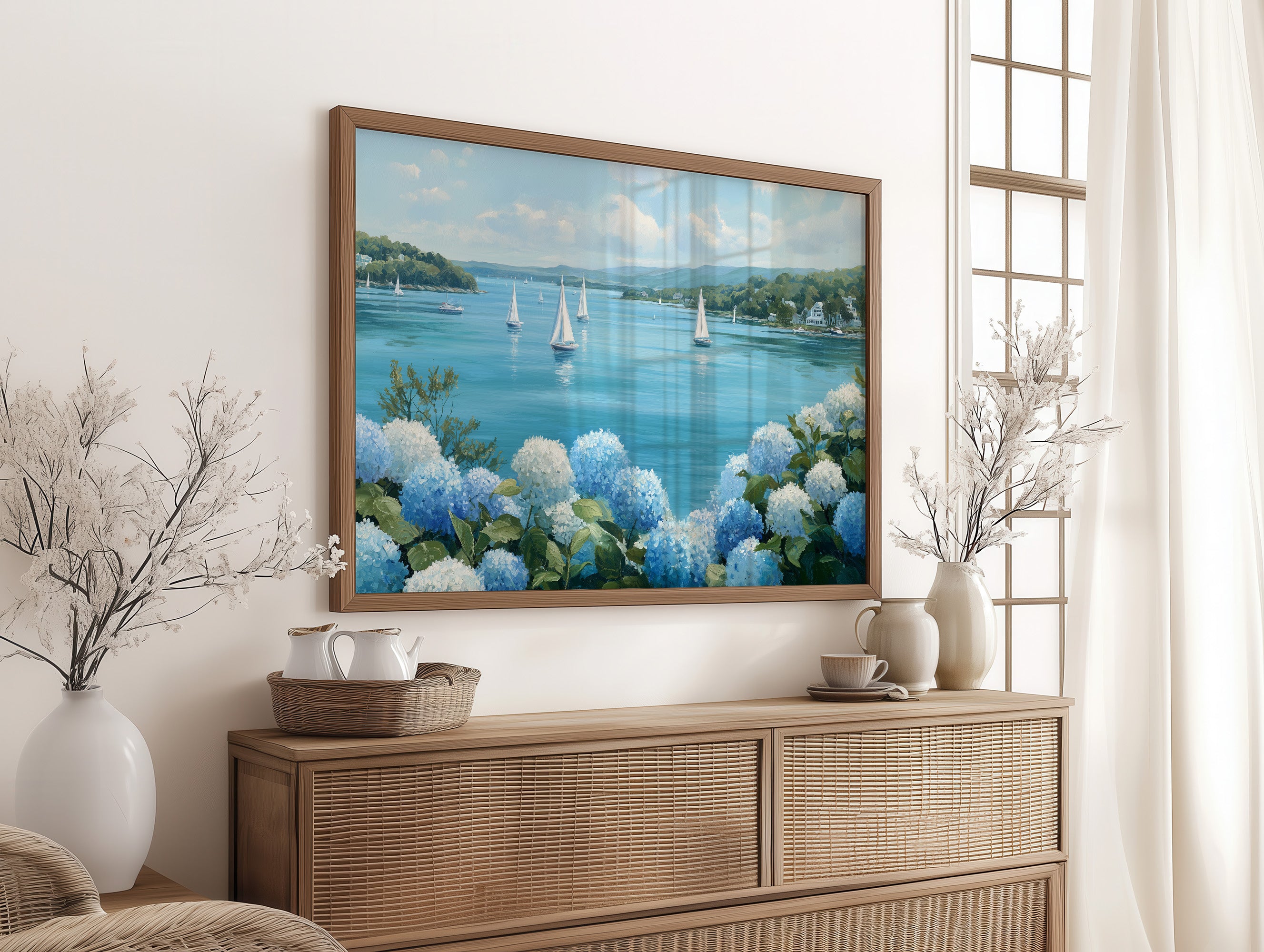 Hydrangeas Dance Along Harbor Shores