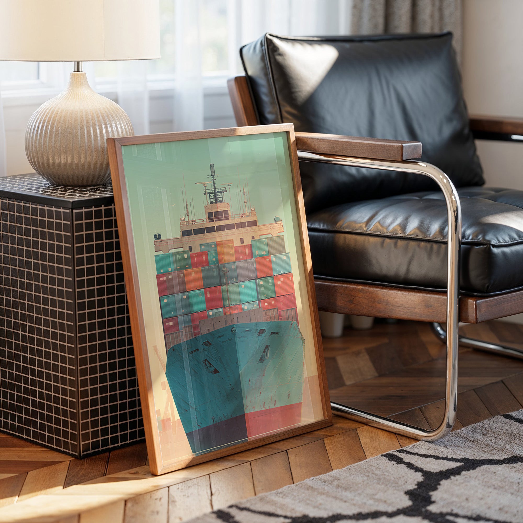 Cargo Vessel In Mint Waters