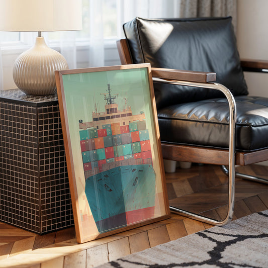 Cargo Vessel In Mint Waters