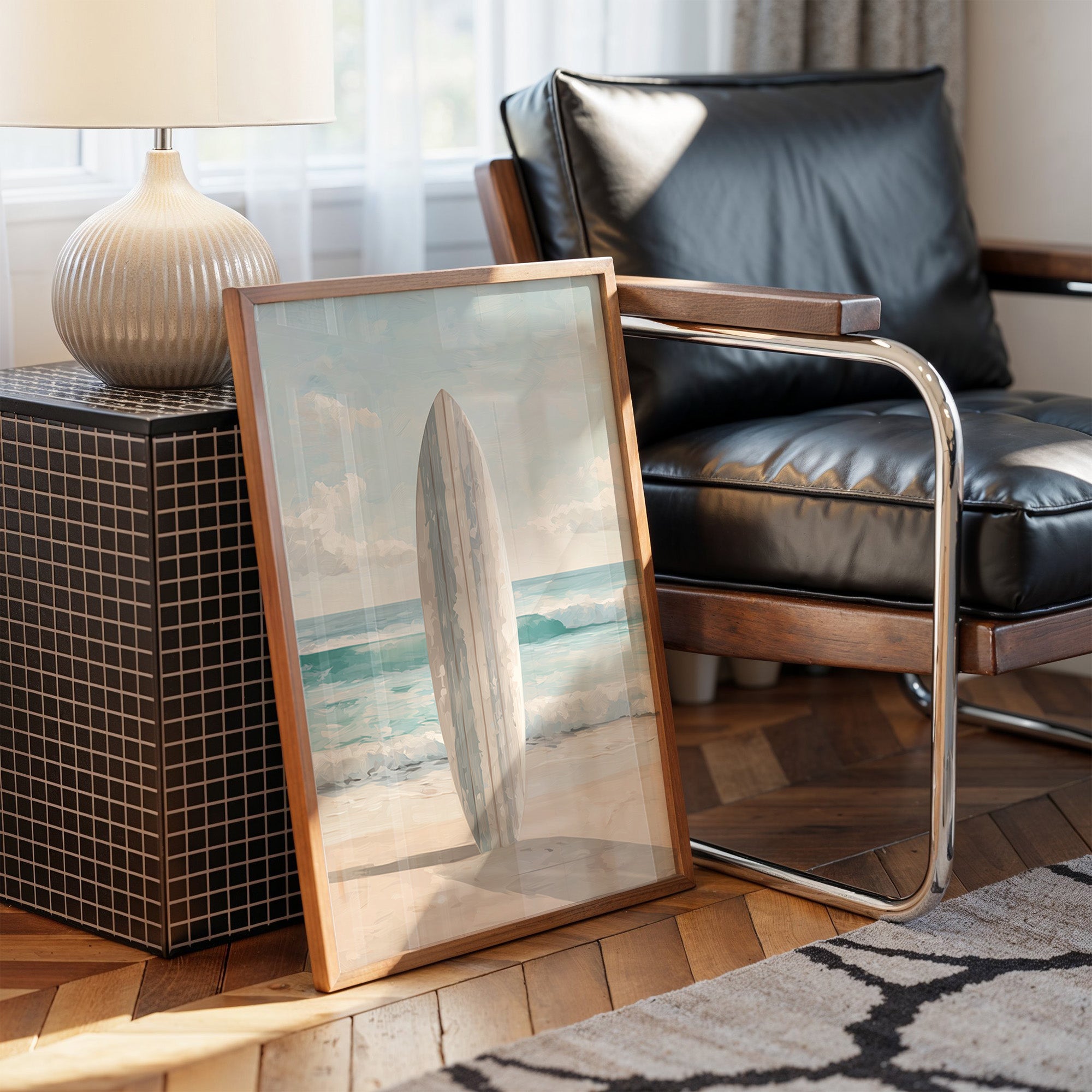 Weathered Board Awaits Morning Tide