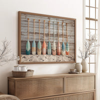 Painted Oars Await Summer Tides