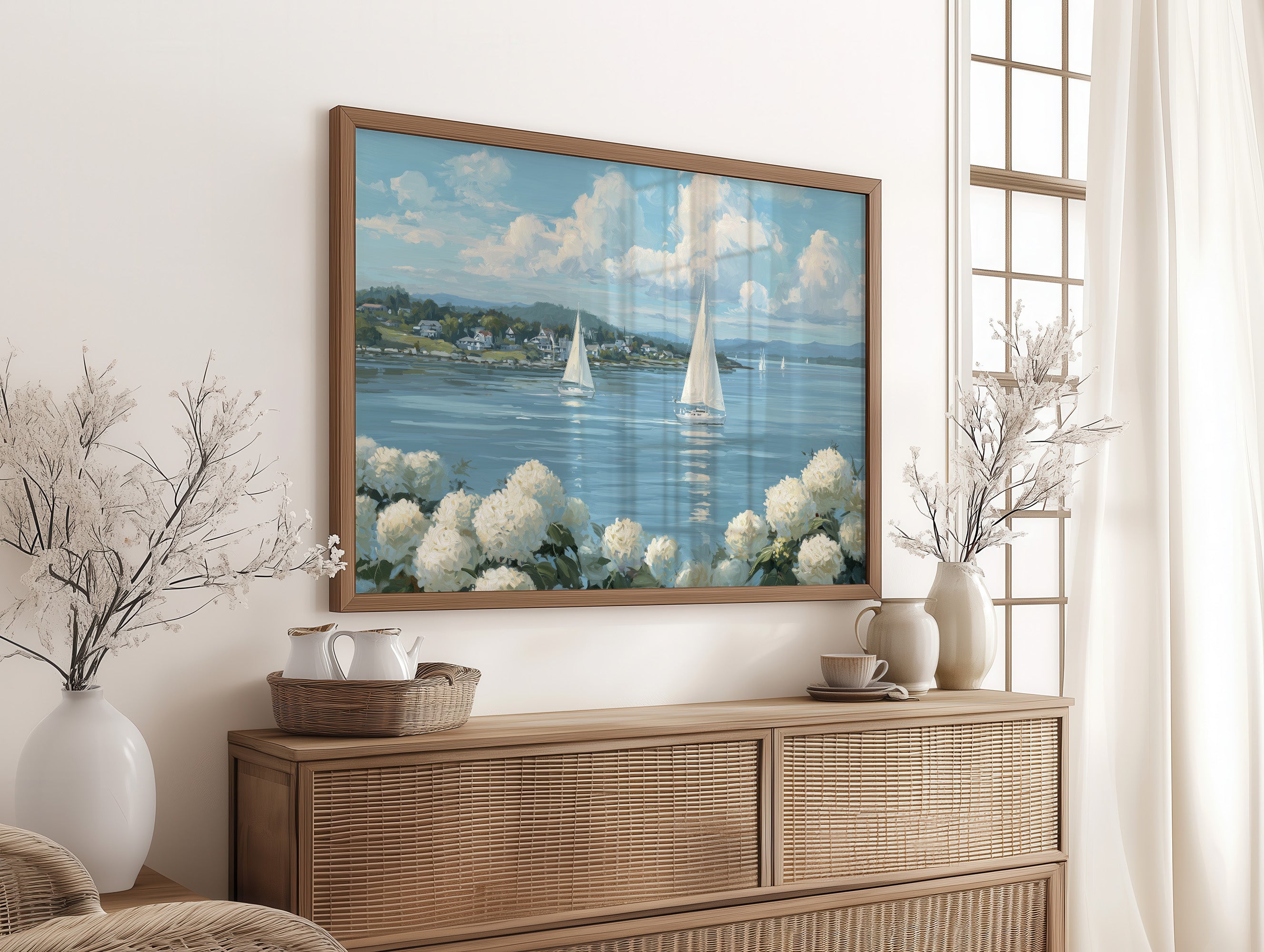 Hydrangeas Bloom By Sailing Waters