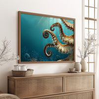 Tentacles Dance In Turquoise Depths