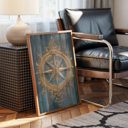 Gilded Compass Charts Distant Shores