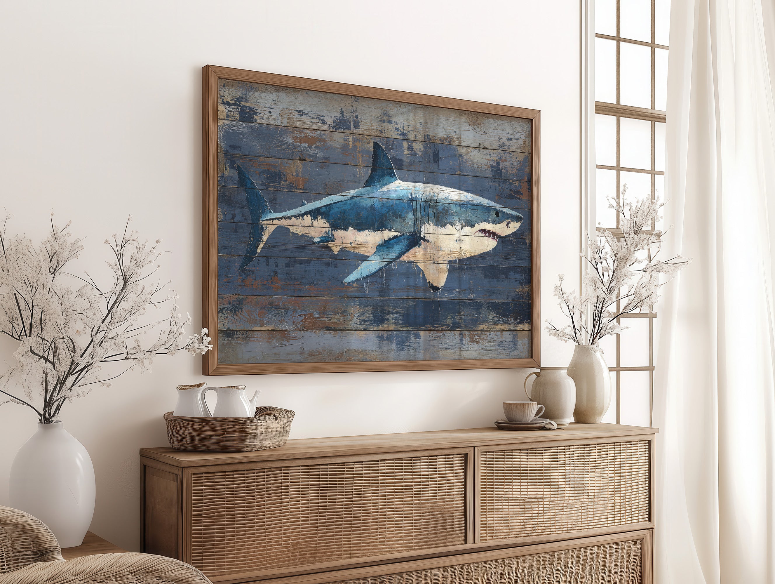 Shark Glides Through Weathered Seas