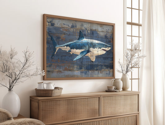 Shark Glides Through Weathered Seas