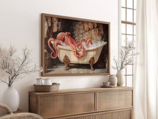 Crimson Tentacles In Vintage Bath