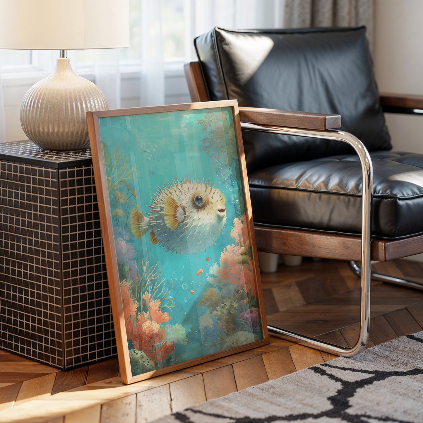 Pufferfish Dances Through Coral Symphony