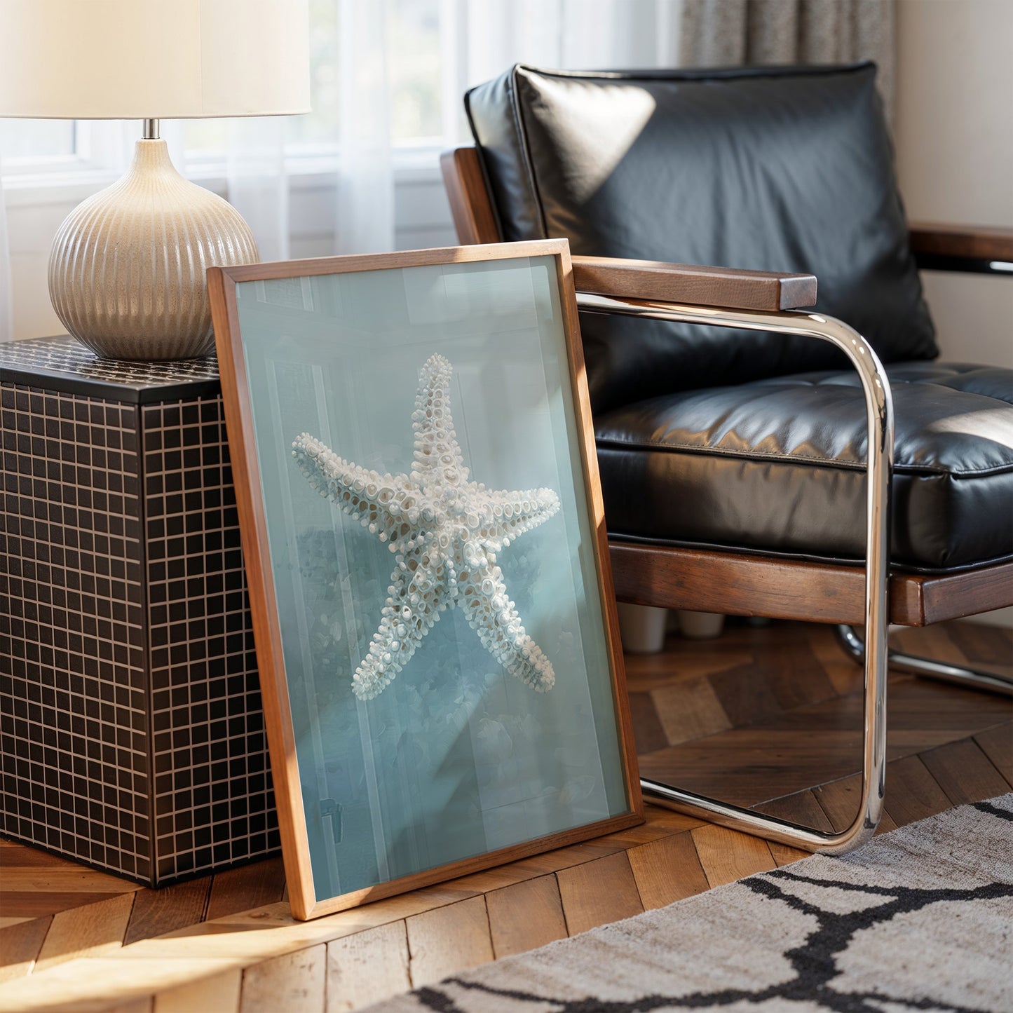 Coastal Memory In Wooden Frame