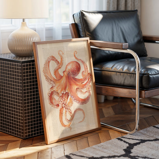 Coral Tentacles On Vintage Pages