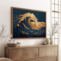 Gilded Currents Against Midnight Sea