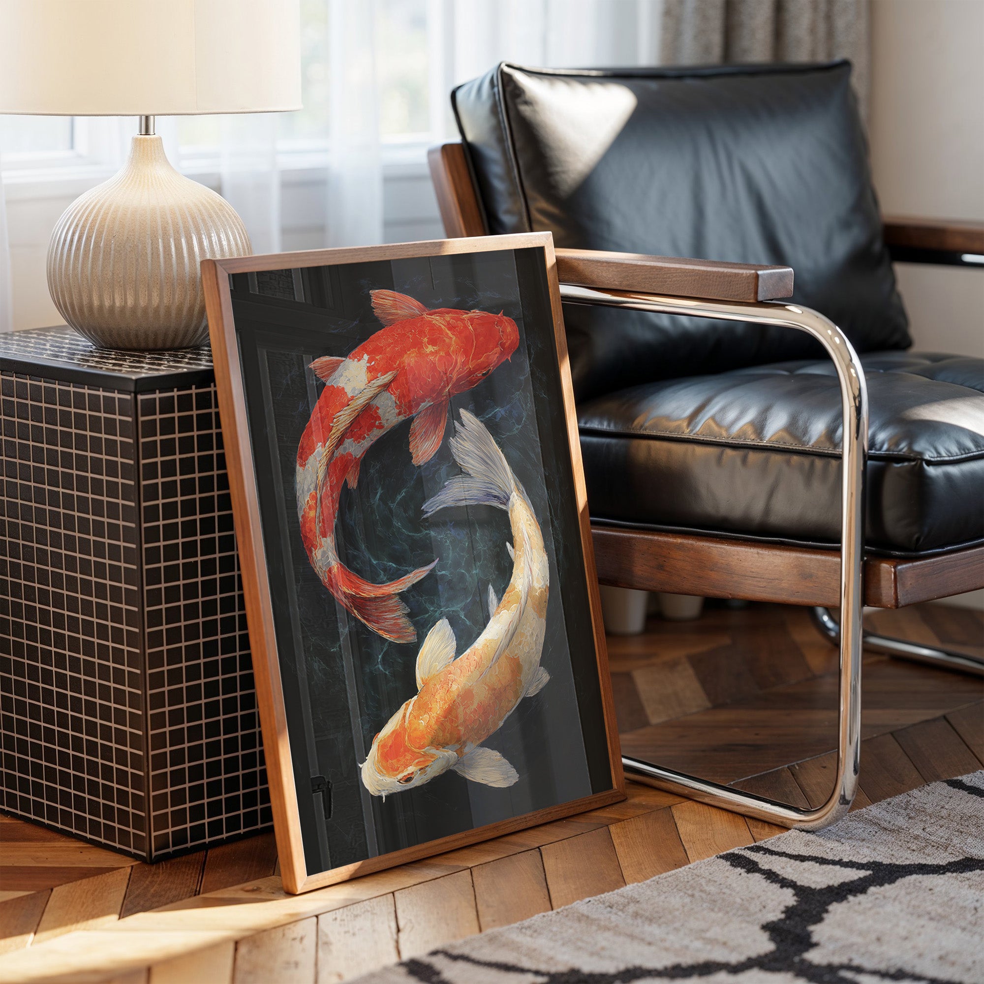 Koi Circle In Midnight Waters