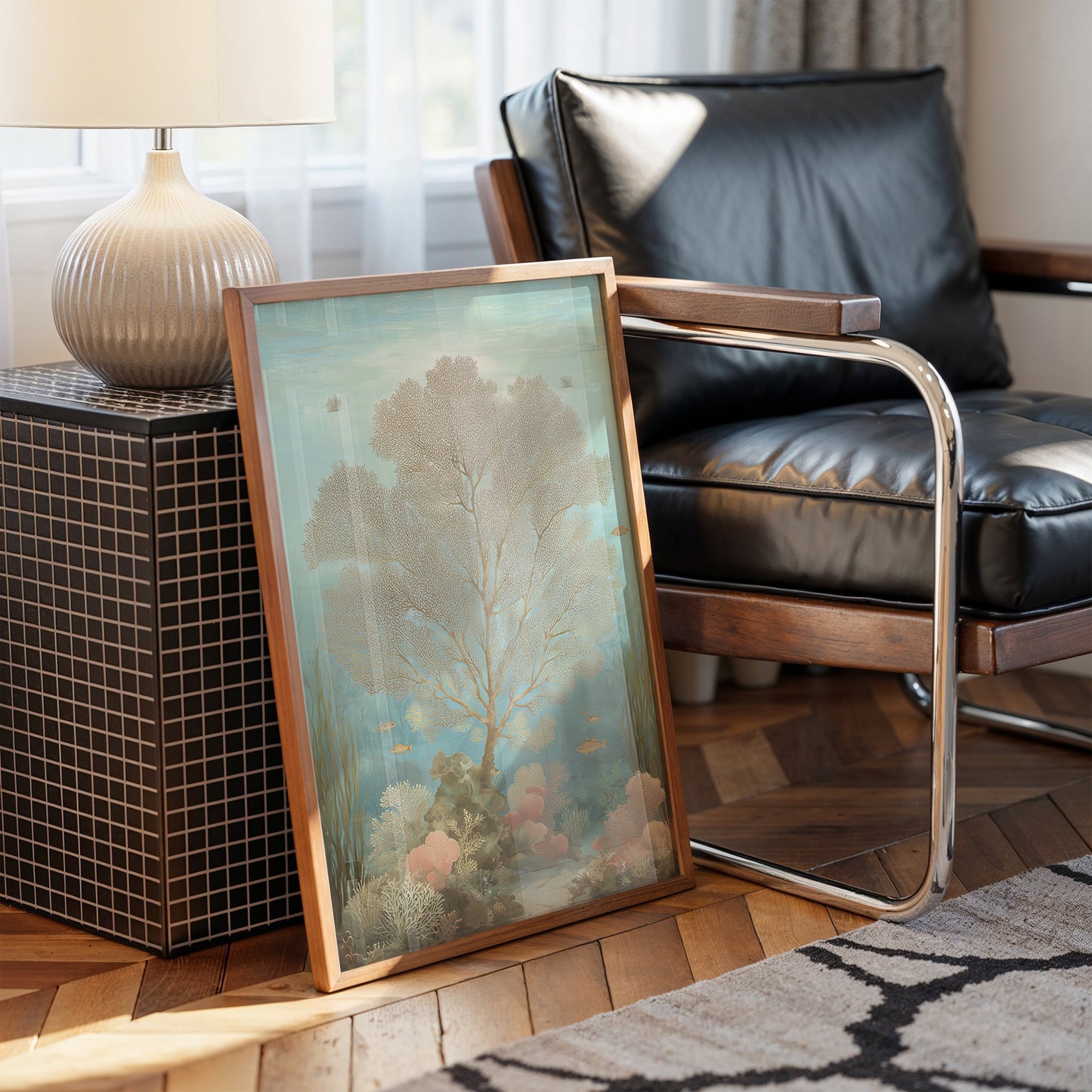 Seafoam Memories In Wooden Frame