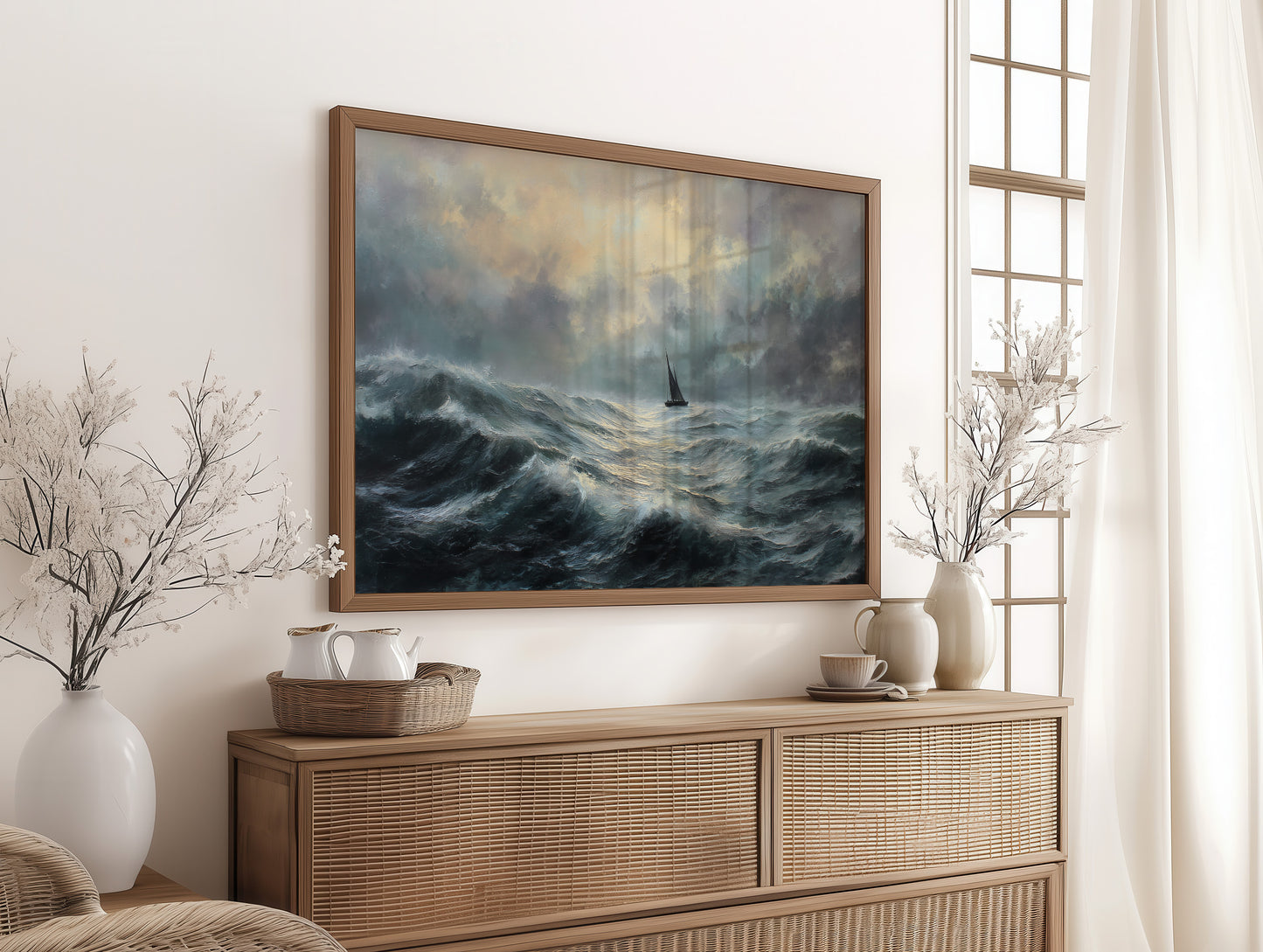 Solitary Sail Through Tempest Seas