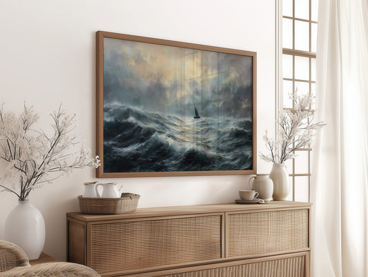 Solitary Sail Through Tempest Seas