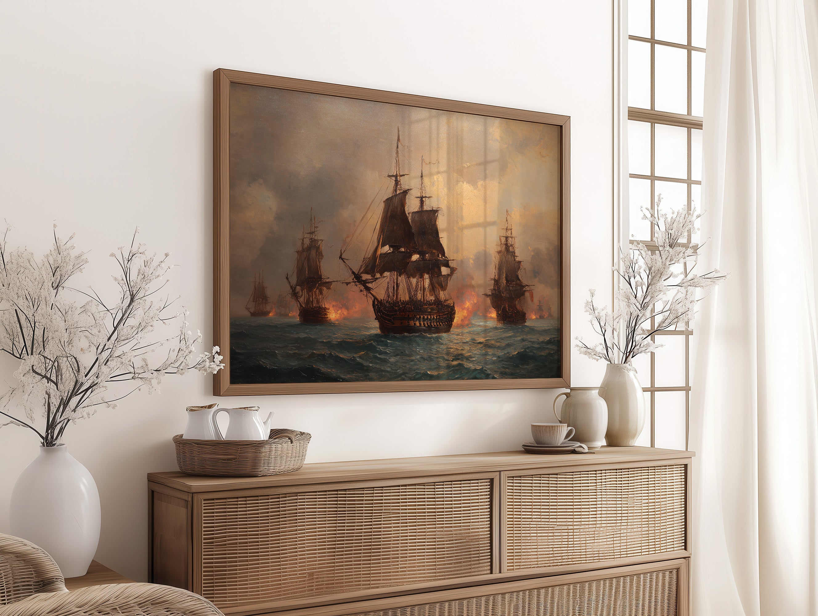 Galleons Dance Through Fiery Seas