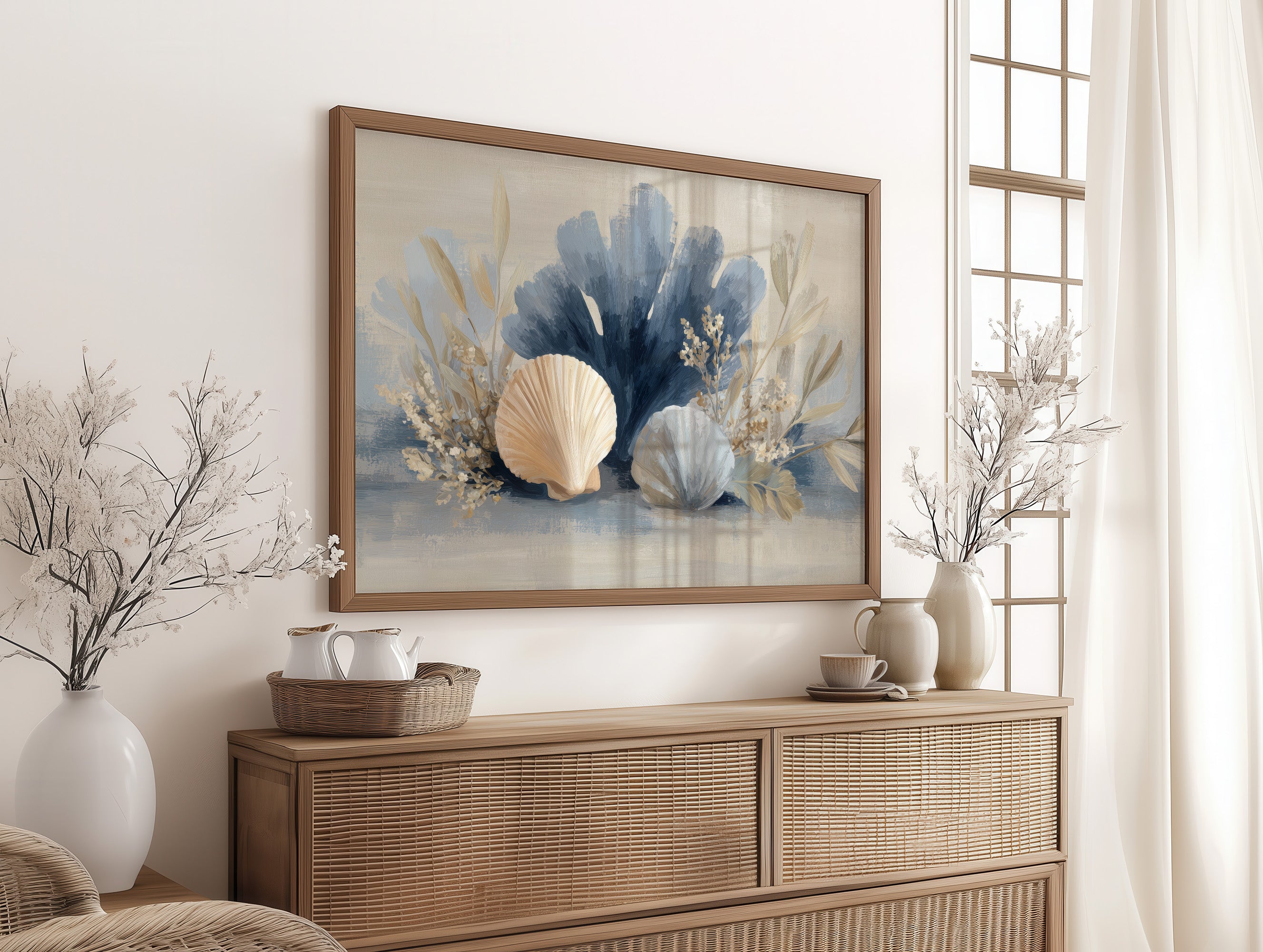 Seashells Dance In Coastal Blue