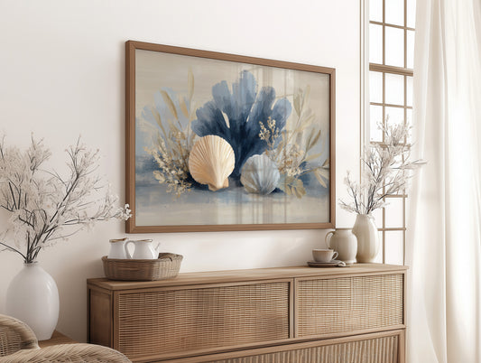 Seashells Dance In Coastal Blue