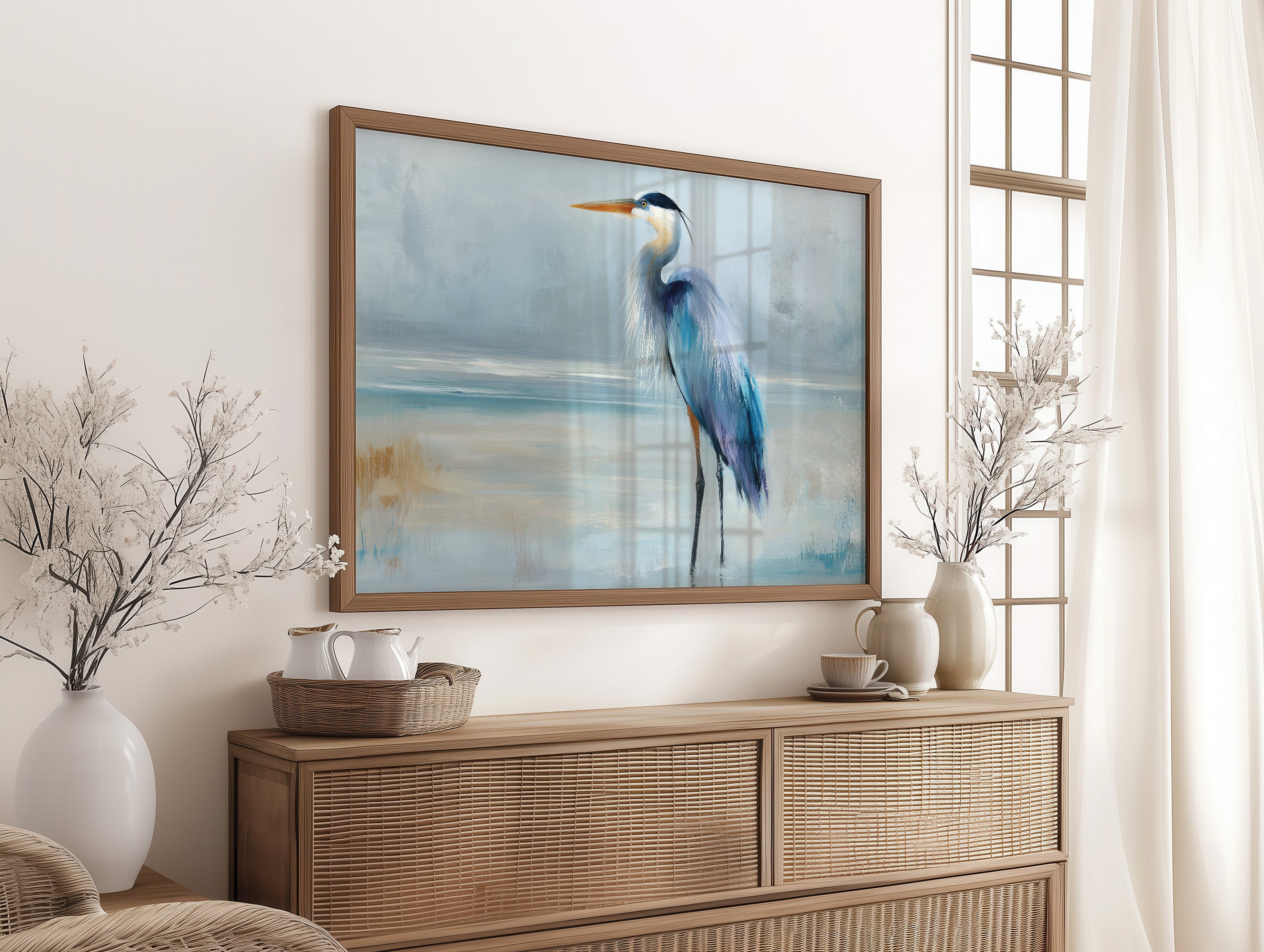 Blue Sentinel At Misty Shore