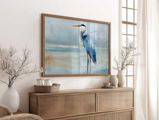 Blue Sentinel At Misty Shore