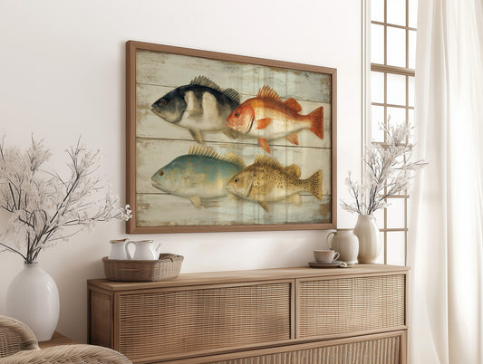 Coastal Catch On Weathered Boards