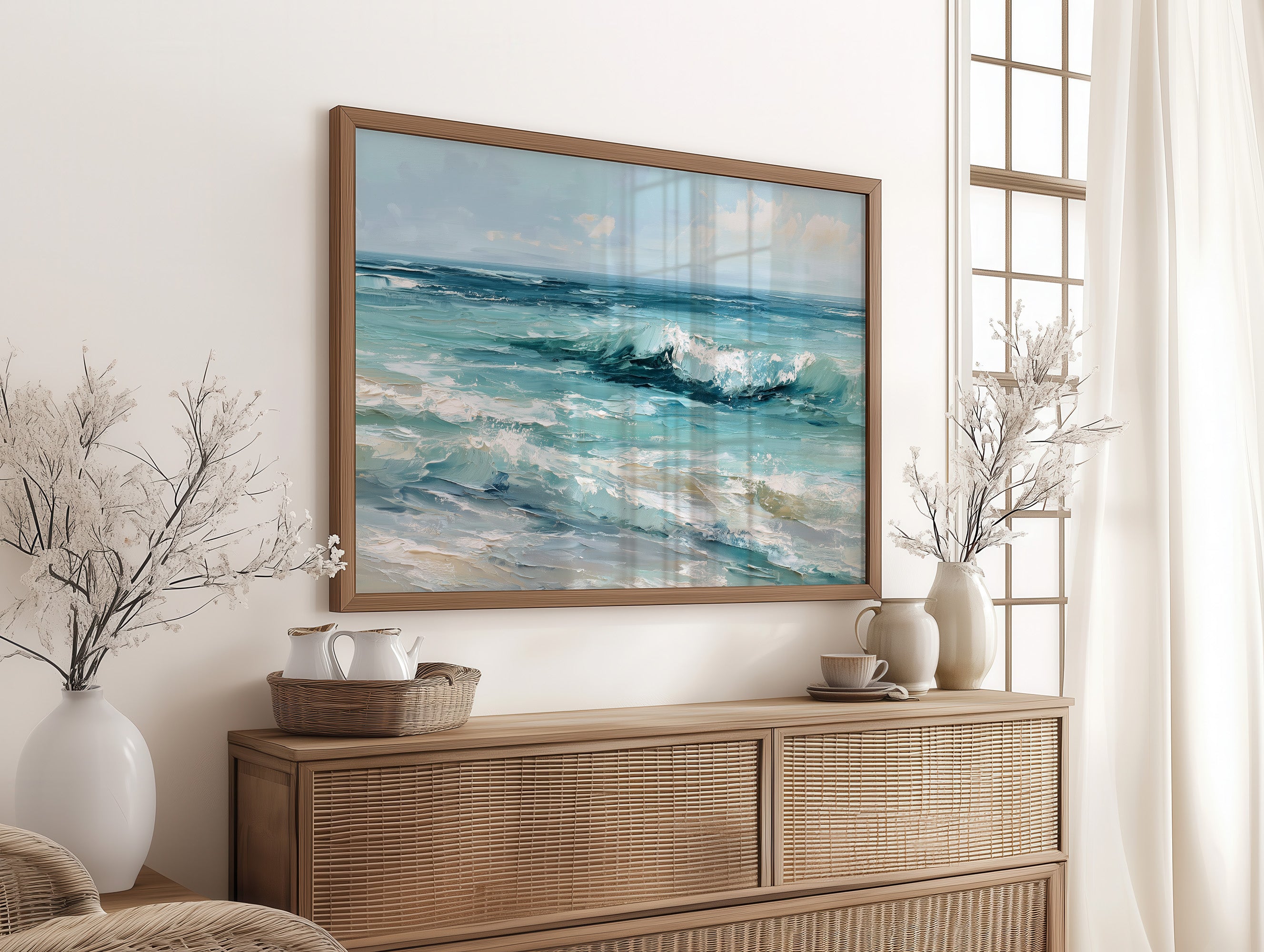 Teal Waves Beckon Morning Light