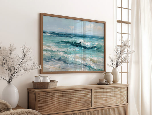 Teal Waves Beckon Morning Light