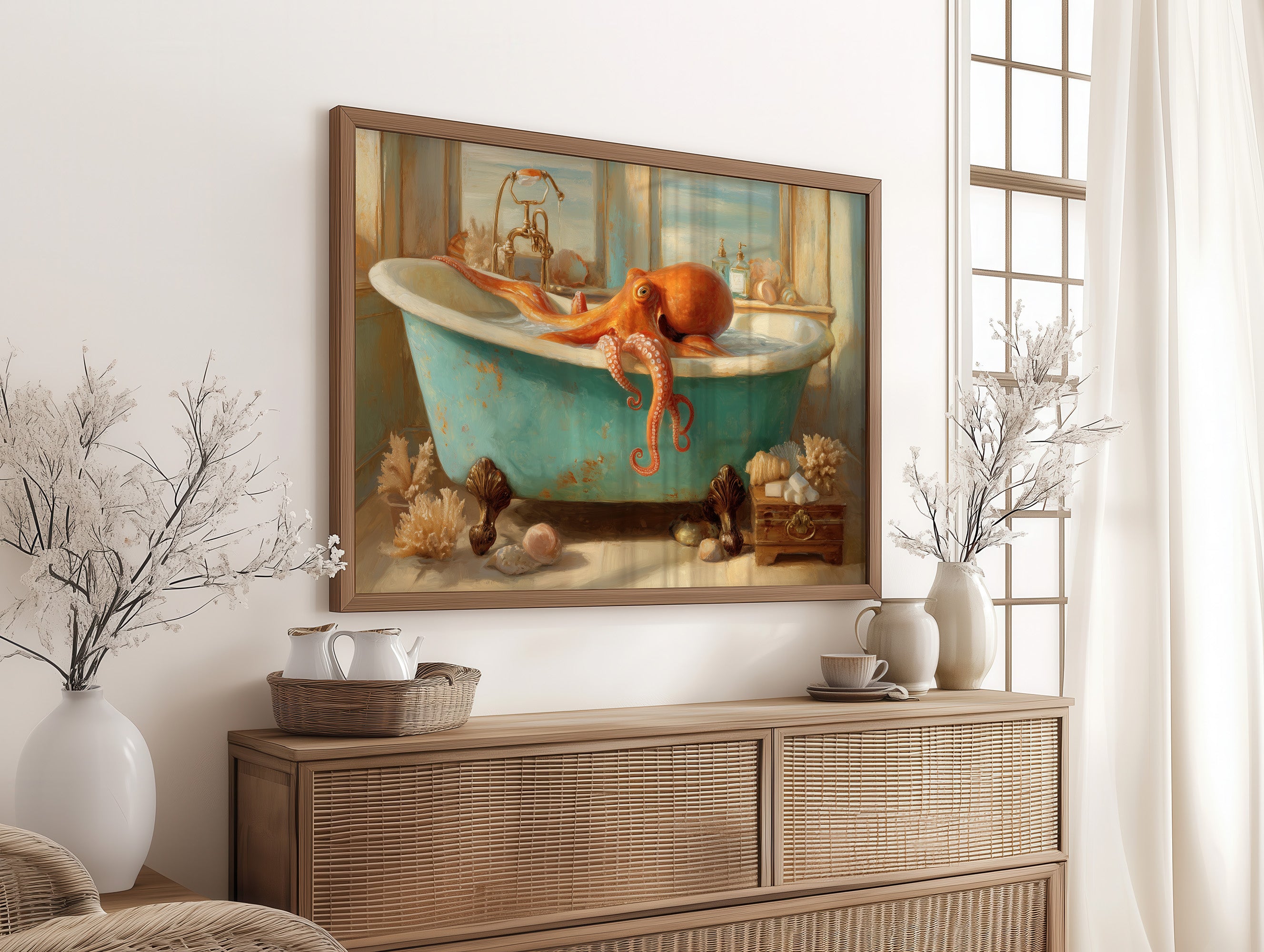 Octopus Takes A Turquoise Bath