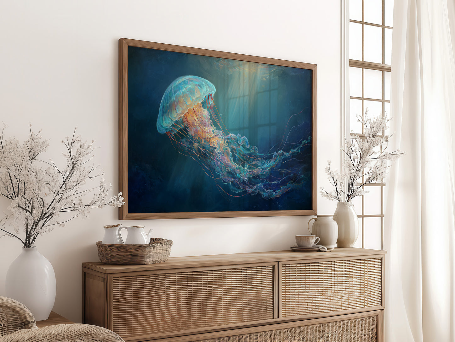 Luminous Dancer In Deep Blue