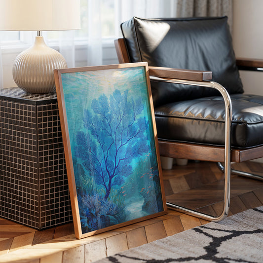 Cobalt Branches In Aqua Depths