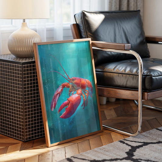 Scarlet Drifter In Aqua Depths