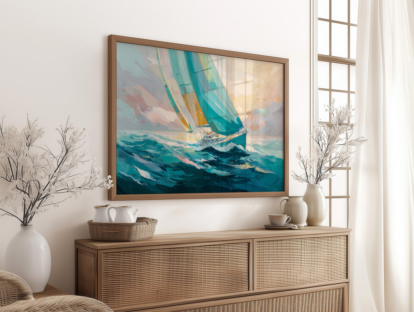 Sailing Through Dawn's Soft Glow