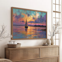 Sunset Voyage On Still Waters