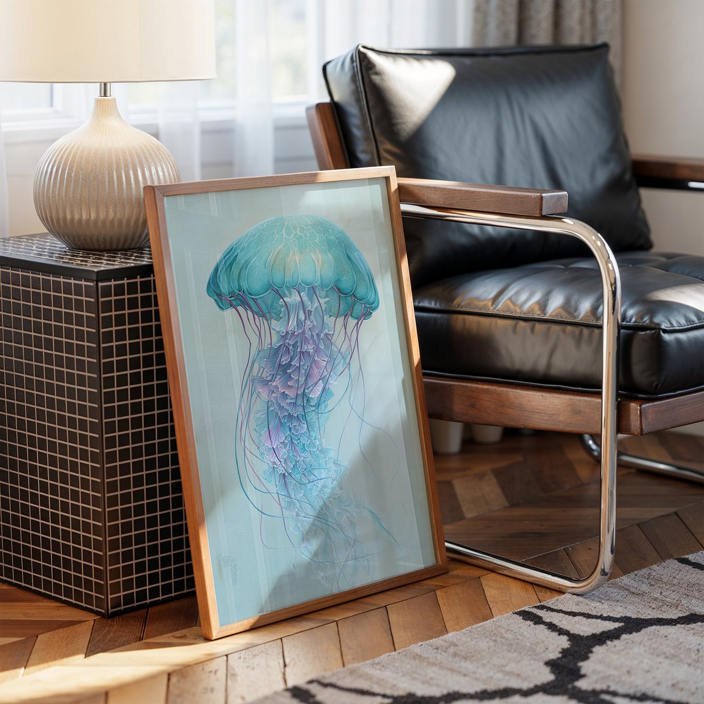 Aqua Bloom Dances Through Glass