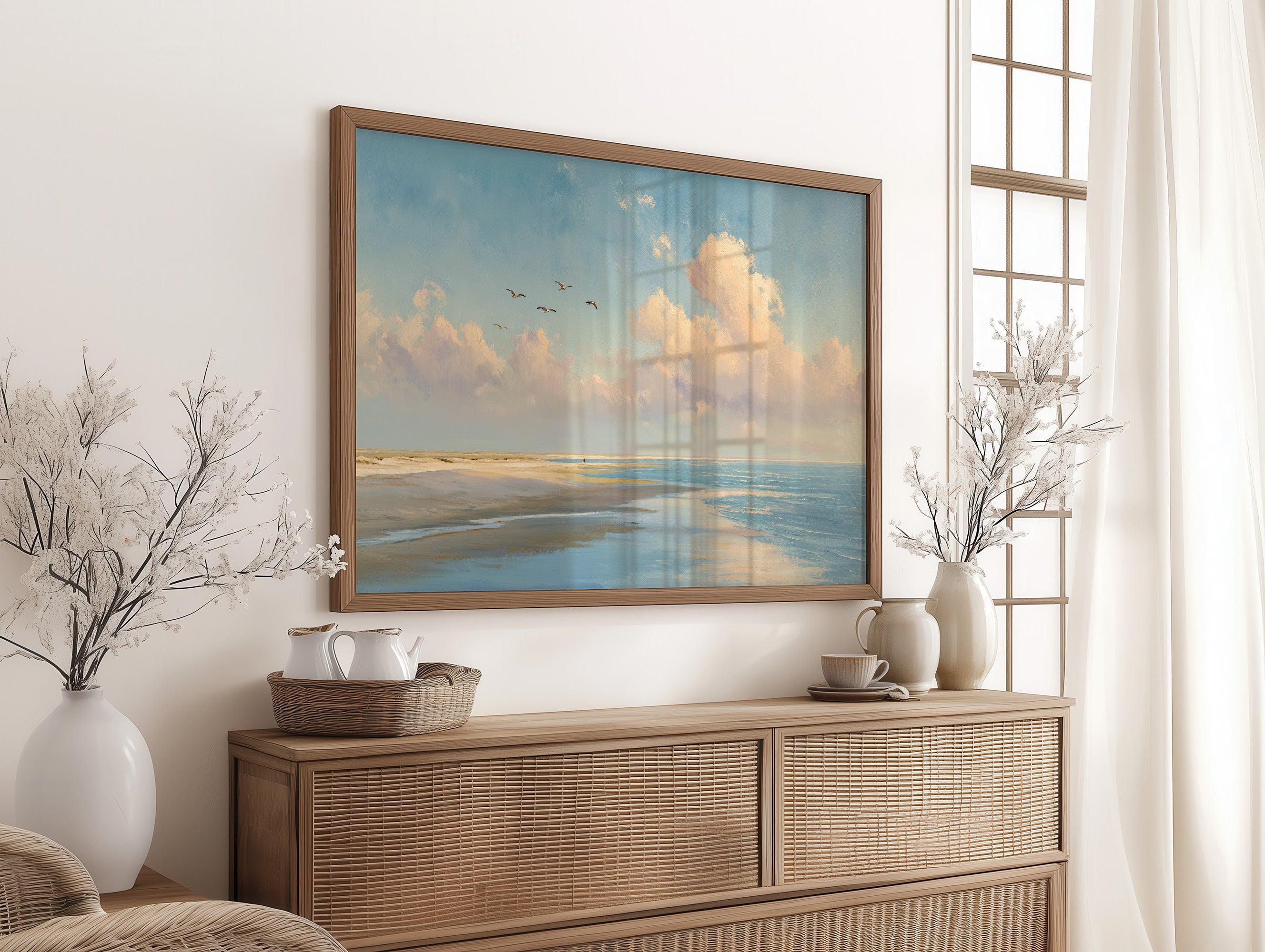 Birds Soar Above Coastal Reverie