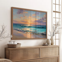 Turquoise Waves Meet Coral Sky