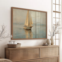 Sailboat Drifts Through Morning Mist