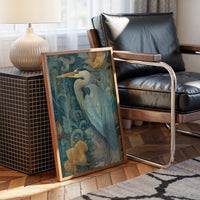 Heron Among Golden Poppies