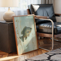 Sunlit Bass Among Pond Reeds